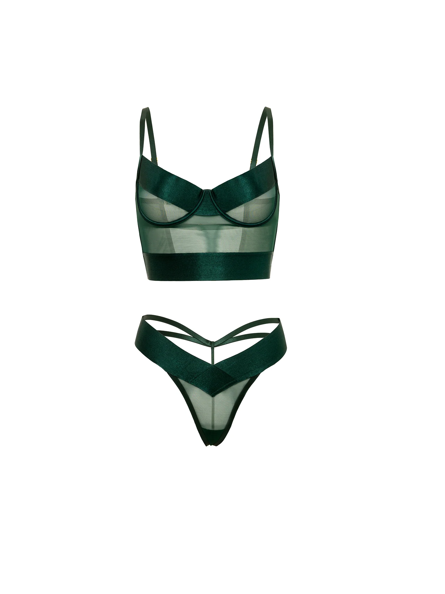 Gia Strappy Mesh Bustier Set - Image 4