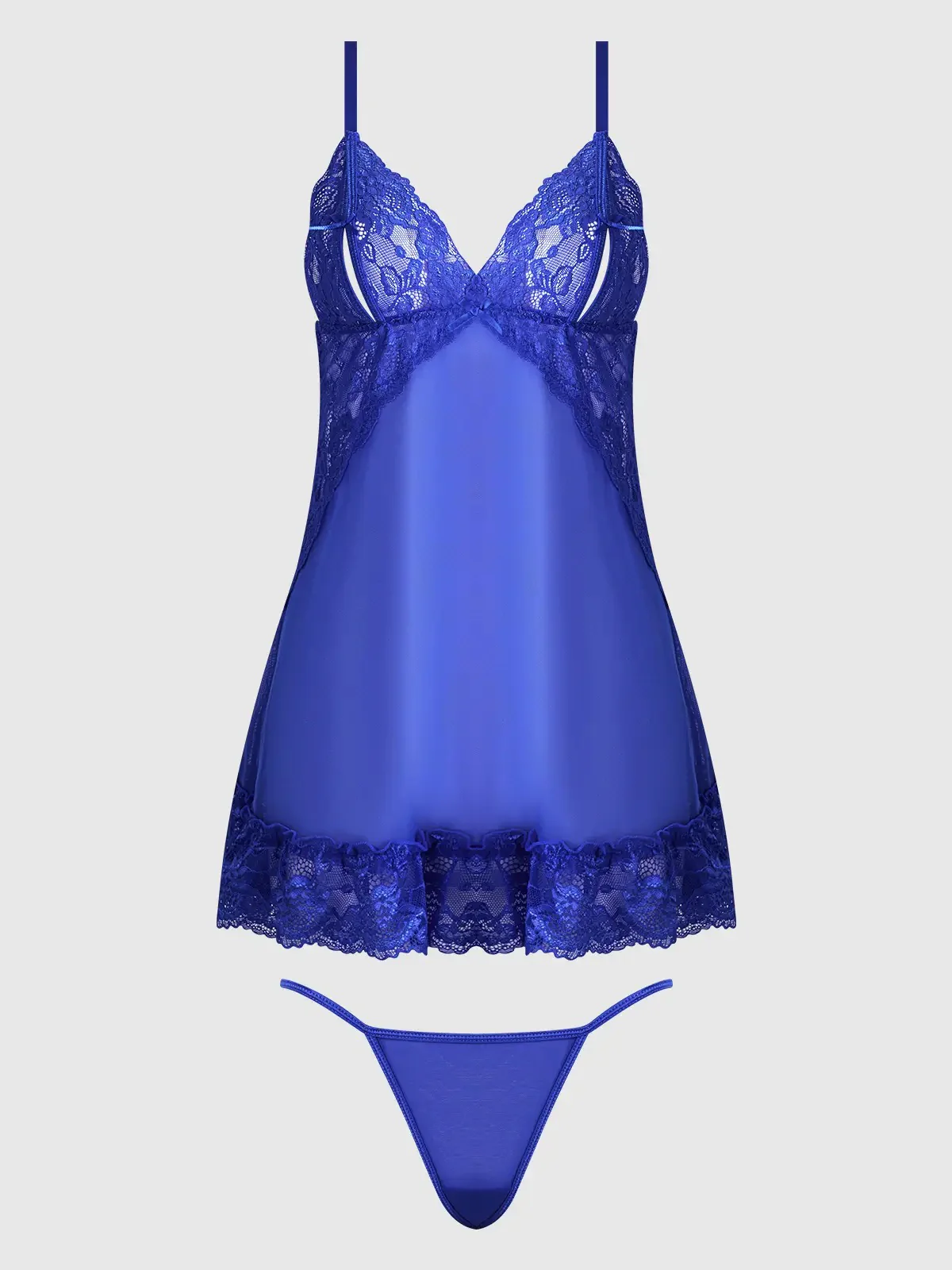 Harlow Lace & Mesh Babydoll & G-String Set - Image 9