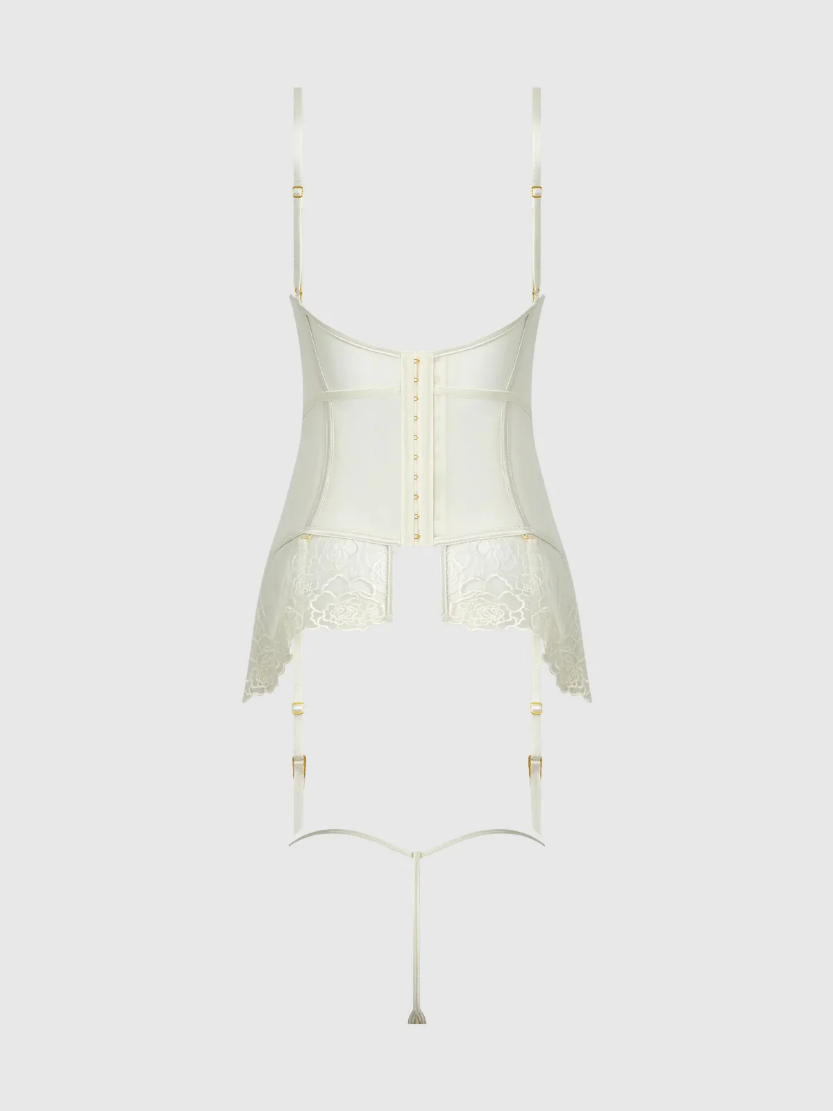 Rosalie Satin & Embroidered Lace Chemise & G-String Set - Image 8