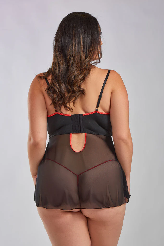Seraphina Babydoll with Red Bow and G-string - Image 6