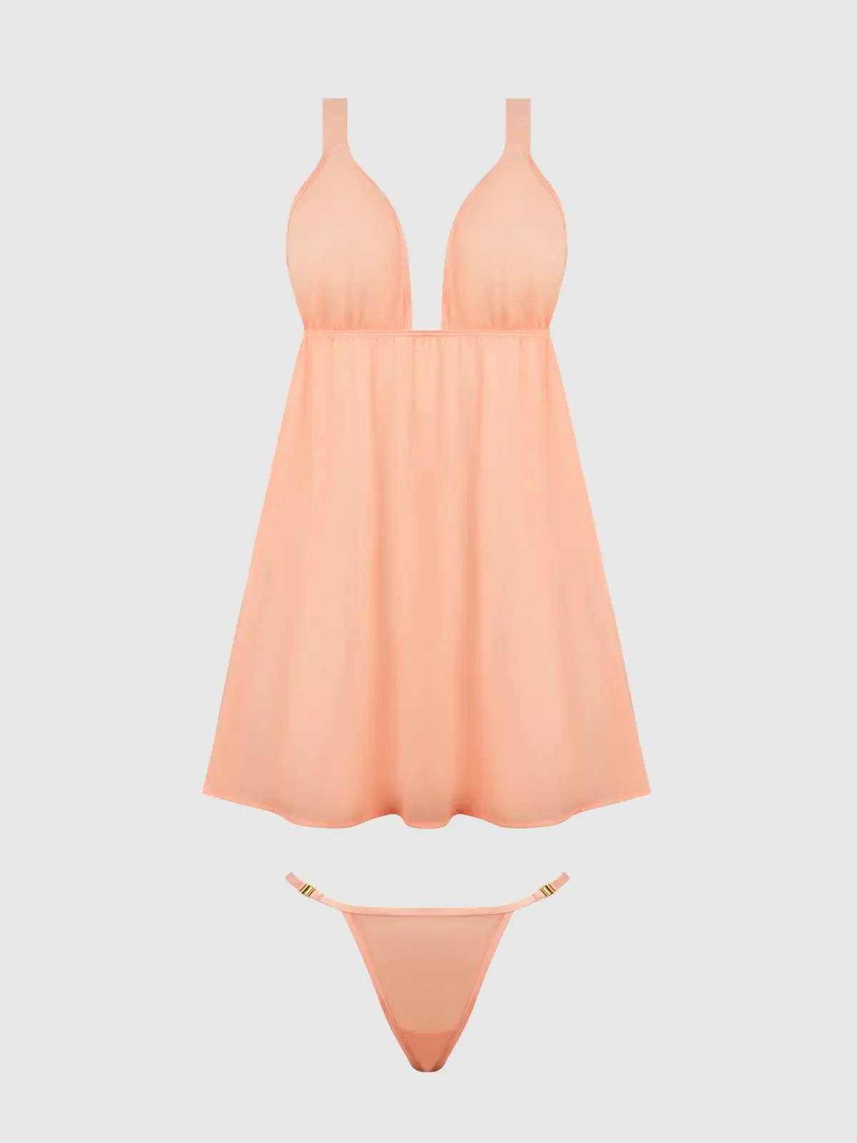 Yvone Shimmer Mesh Babydoll & G-String Set - Image 4